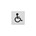 Intersteel pictogram toilet mindervalide - zelfklevend - 76x76 mm - RVS geborsteld