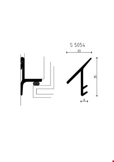 Deventer S 5054 Muuraansluitprofiel zwart - 75 meter