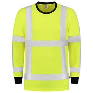 Tricorp 103002 T-Shirt RWS Birdseye lange mouw - Fluor Geel - maat S
