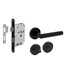 Intersteel Deurbeslag set toiletslot 63/8mm zwart met Deurkruk Bastian en WC-sluiting Zwart