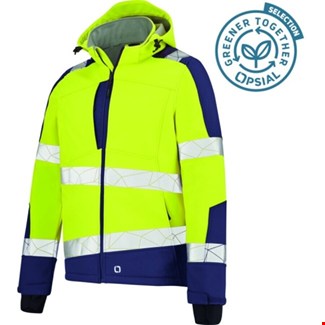 Opsial Softshell jas geel-marineblauw High-Visibility - maat S