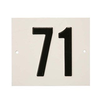 Besbo huisnummerplaat - Nr. 71 - aluminium