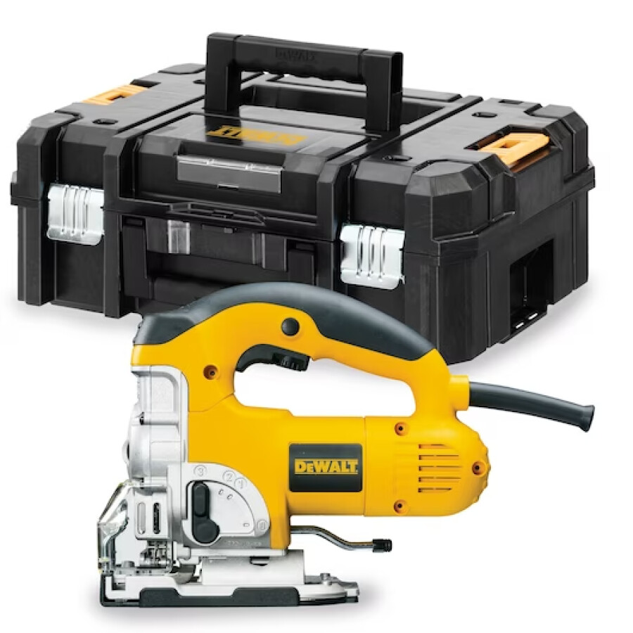 DeWALT DW331KT-QS 701W decoupeerzaag met beugel in TSTAK koffer