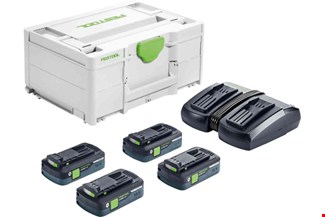 Festool Energie-set - SYS 18V 4x4,0/TCL 6 DUO - 18V - 4x4.0 Ah accu en duolader - in systainer