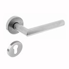 Intersteel deurkruk met cilinderrozet geveerd - Hoek 90° - RVS geborsteld