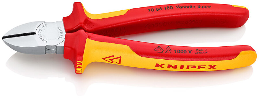 Knipex zijsnijtang - 180 mm - VDE geïsoleerd - 70 06 180