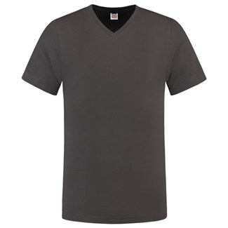 Tricorp T-shirt V-hals fitted - Casual - 101005 - donkergrijs - maat M