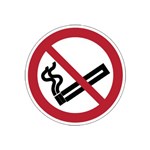 Brady verbodsticker P002 rond10 roken verboden pictogram