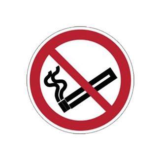 Brady verbodsticker P002 rond10 roken verboden pictogram