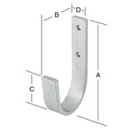 HANG ERAAN ophanghaak - 8510 - staal verzinkt- 87x132x39x15mm (maat L)