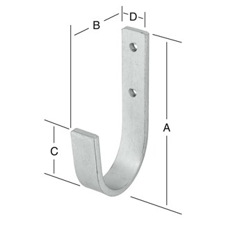 HANG ERAAN ophanghaak - 8510 - staal verzinkt- 87x132x39x15mm (maat L)