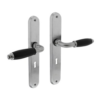 Intersteel deurkruk op schild - Courgette - SL 56 - ovaal - mat chroom