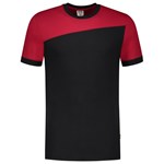 Tricorp 102006 T-shirt bicolor Naden - zwart/rood - maat M