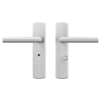AXA deurkruk Milan met schild WC63/8 Curve aluminium 