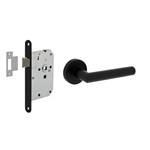 Intersteel Deurbeslag set Loopslot zwart met Deurkruk Bastian op rozet Zwart