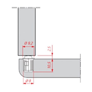 Hekna deurbuffer 8x10.5mm inboor huls boring 8mm