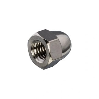 Hoenderdaal dopmoer [100x] - MESSINGVERNIKKELD - SW-10 - M6mm