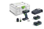Festool accu schroefboormachine - T 18+3 HPC 4,0 I-Plus - 18 V - 2x4.0 Ah accu en snellader - in systainer SYS 3