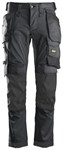 Snickers Workwear 6241 Stretch Werkbroek met holsterzakken grijs/zwart - maat 52