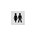 Intersteel pictogram dames en heren - zelfklevend - 76x76 mm - RVS geborsteld