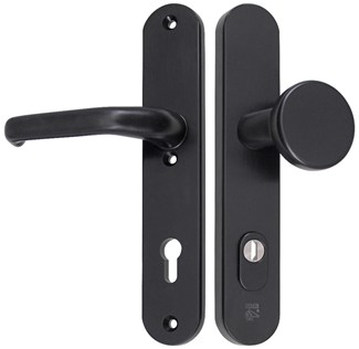 HMB veiligheidsbeslag kruk/knop - SKG*** met kerntrekbeveiliging - M-line Noir