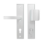 AXA veiligheidsbeslag greep/kruk - SKG*** met kerntrekbeveiliging - Edge Plus D-duwer-Blok - PC92 - alu. F1 