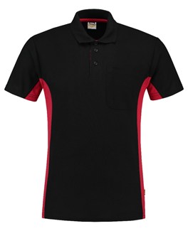 Tricorp Workwear 202002 Bi-Color unisex poloshirt Zwart Rood XXL