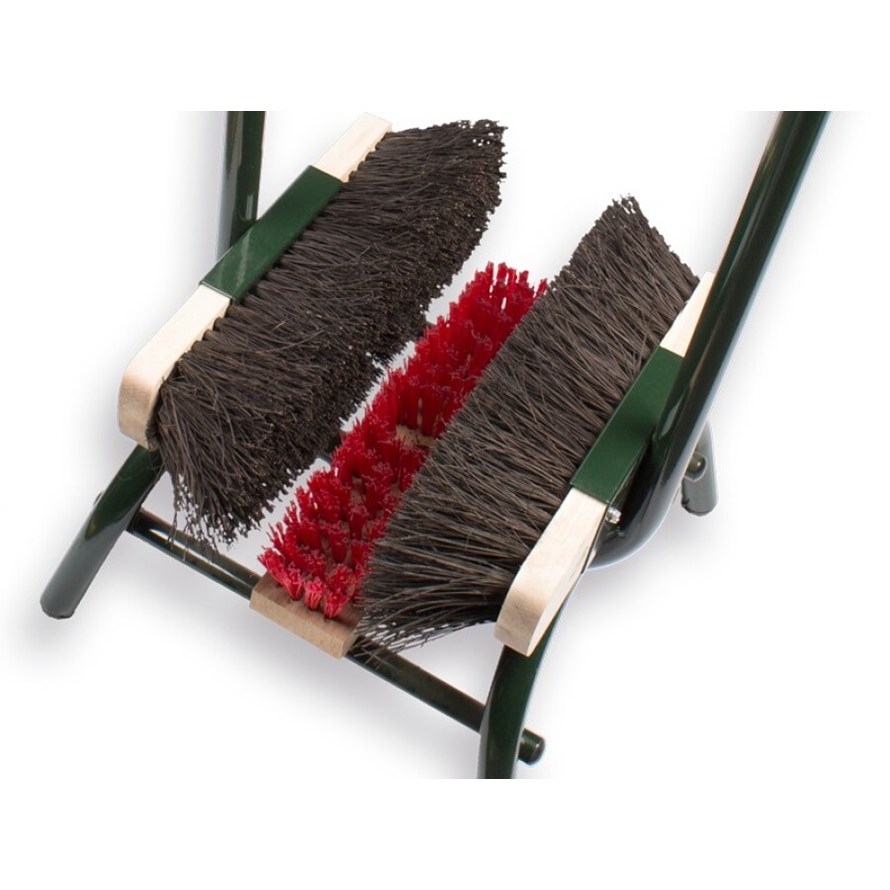 Solide voetenveger - staand met handvaten - 3 borstels