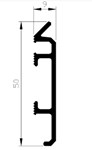 Roval knelprofiel - aluminium - 50x9mm - 2500mm -  ongeponst