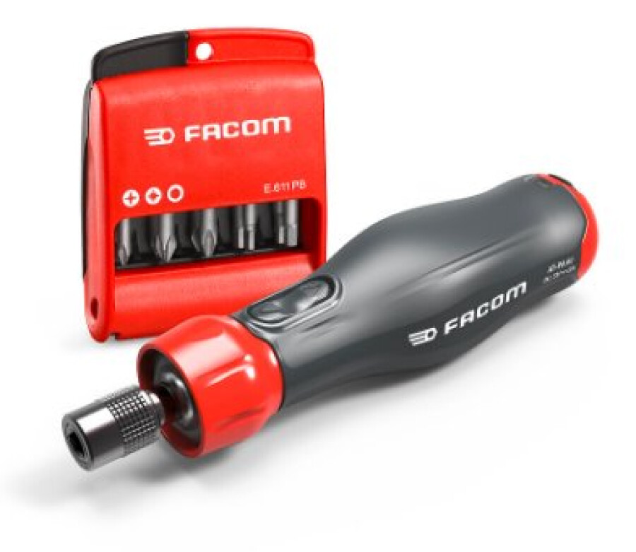 Facom ATPA4V.J12IPB E-PROTWIST elektrische schroevendraaierset [12-delig] USB-C oplaadbaar - Phillips , Pozidriv , 6-kant
