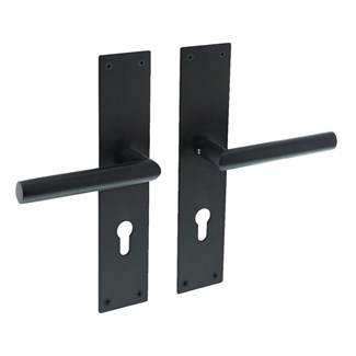 Intersteel deurkruk met schild - Jura - PC 72 - mat zwart
