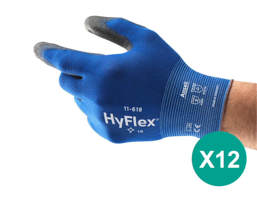 Ansell HyFlex® 11-618 werkhandschoenen blauw maat 10/XL - 12 paar