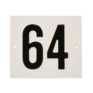 Besbo huisnummerplaat - Nr. 64 - aluminium