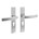 Intersteel deurkruk met schild - Blok - met profielcilindergat 55 mm - rechthoekig - RVS geborsteld