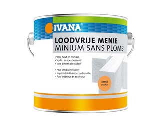 Ivana menie - roestwerende grondverf - loodvrij - oranje - 2,5 l - hout/ijzer/staal
