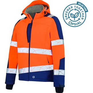 Opsial Softshell jas oranje-marineblauw High-Visibility - maat L