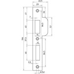 Nemef sluitplaat p646/17 RVS recht draairichting 1-3 korte lip