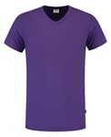 Tricorp T-shirt V-hals fitted - Casual - 101005 - Paars - maat M