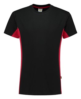 Tricorp T-Shirt Bicolor - 102004 - zwart/rood - maat S