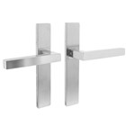 Intersteel deurkruk met schild - Vierkant - blind - rechthoekig schild - RVS geborsteld