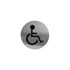 Intersteel pictogram toilet mindervalide - zelfklevend - Ø 76 mm - RVS geborsteld