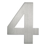 Artitec huisnummer - nr. 4 - blinde bevestiging - RVS - mat geborsteld - 120 mm