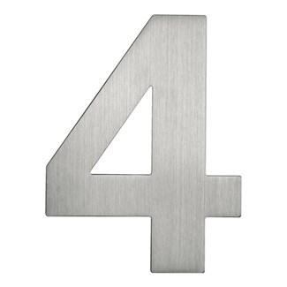 Artitec huisnummer - nr. 4 - blinde bevestiging - RVS - mat geborsteld - 120 mm