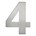 Artitec huisnummer - nr. 4 - blinde bevestiging - RVS - mat geborsteld - 120 mm