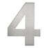 Artitec huisnummer - nr. 4 - blinde bevestiging - RVS - mat geborsteld - 120 mm