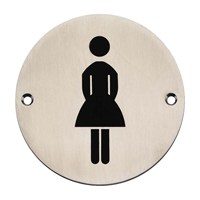 Hoppe aanduidingsplaat - symbool Dame - Ø 100 mm - E664F - RVS