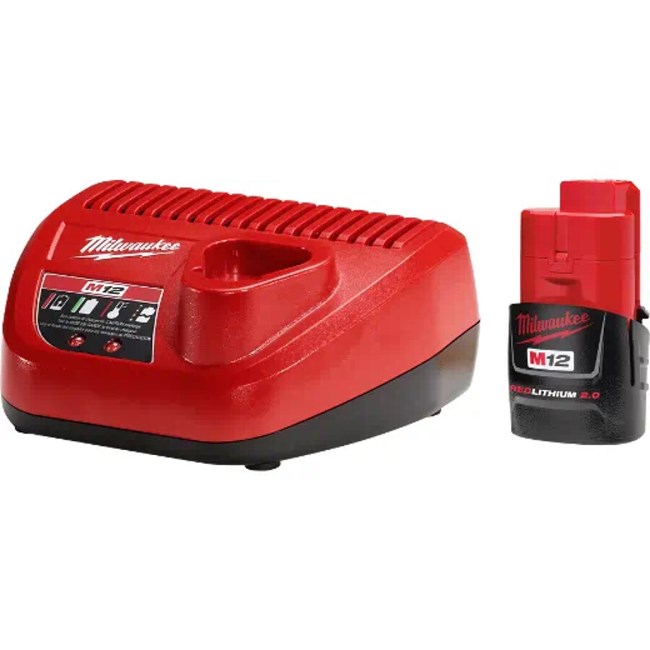 Dapperheid munt prieel Milwaukee accu kit - M12 NRG-202 - 12V - 2x2.0 Ah accu en snellader - Li-ion