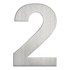 Artitec huisnummer - nr. 2 - blinde bevestiging - RVS - mat geborsteld - 120 mm
