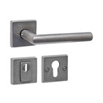 Intersteel Achterdeurbeslag SKG3 deurkruk Jura met Vierkant Veiligheidsrozet RVS getrommeld  