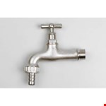 Waterkraan met schroefdraad en slangpilaar - verchroomd - 1/2" buitendraad x 19 mm slangtule
